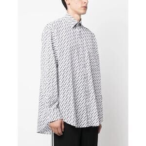 VETEMENTS Oversized Button-down Long Sleeve Printed Shirt DEFECT!! Size S C11